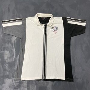 Vintage Dale earnhard polo shirt mens Medium white 2000s y2k racing nascar strip